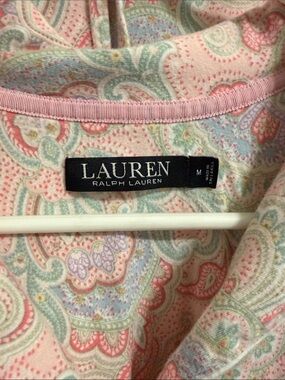 Lauren Ralph Lauren Pink Multi Paisley Short-Sleeve Cropped Leg Pajama Set